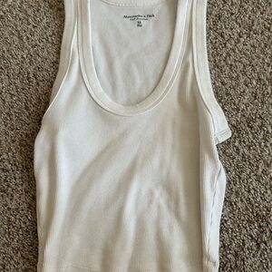 Abercrombie & Fitch Classic Cropped White Tank Top